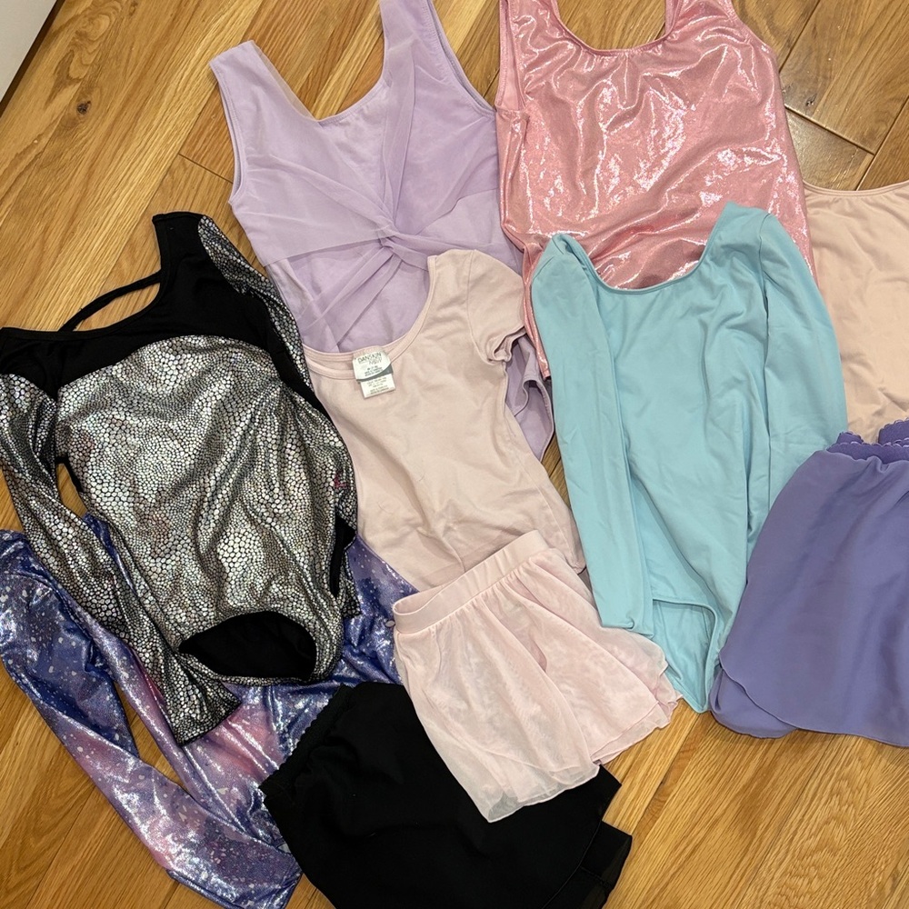 Assorted Dancewear / Gymnastics Leotards and Skirts Size 7/8 and 8/10
